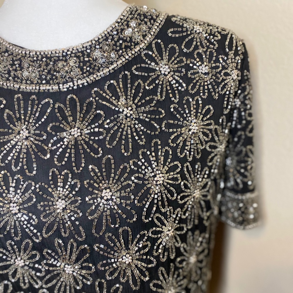 Adrianna Papell Beaded Top Size M
